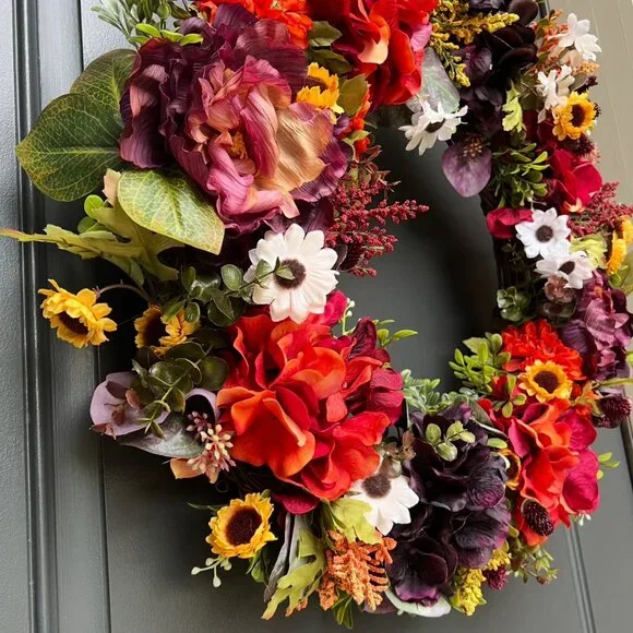 Stunning Artificial Fall Floral Wreath